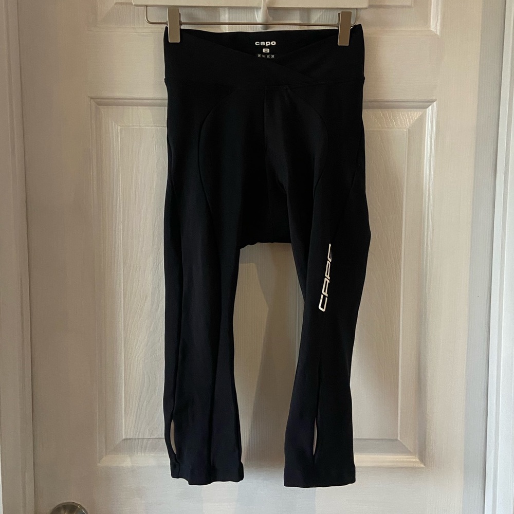 Capo Bicycling Padded Capri Pants Black Made in Italy Size Medium